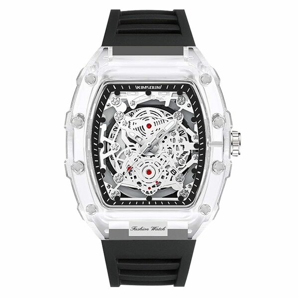 Montre squelette transparente