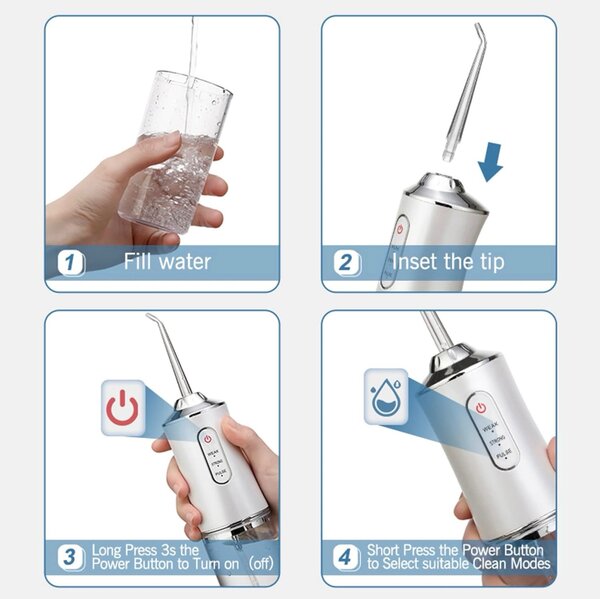 Jet Dentaire Hydropulseur Sans Fil Irrigateur Oral pour Soin