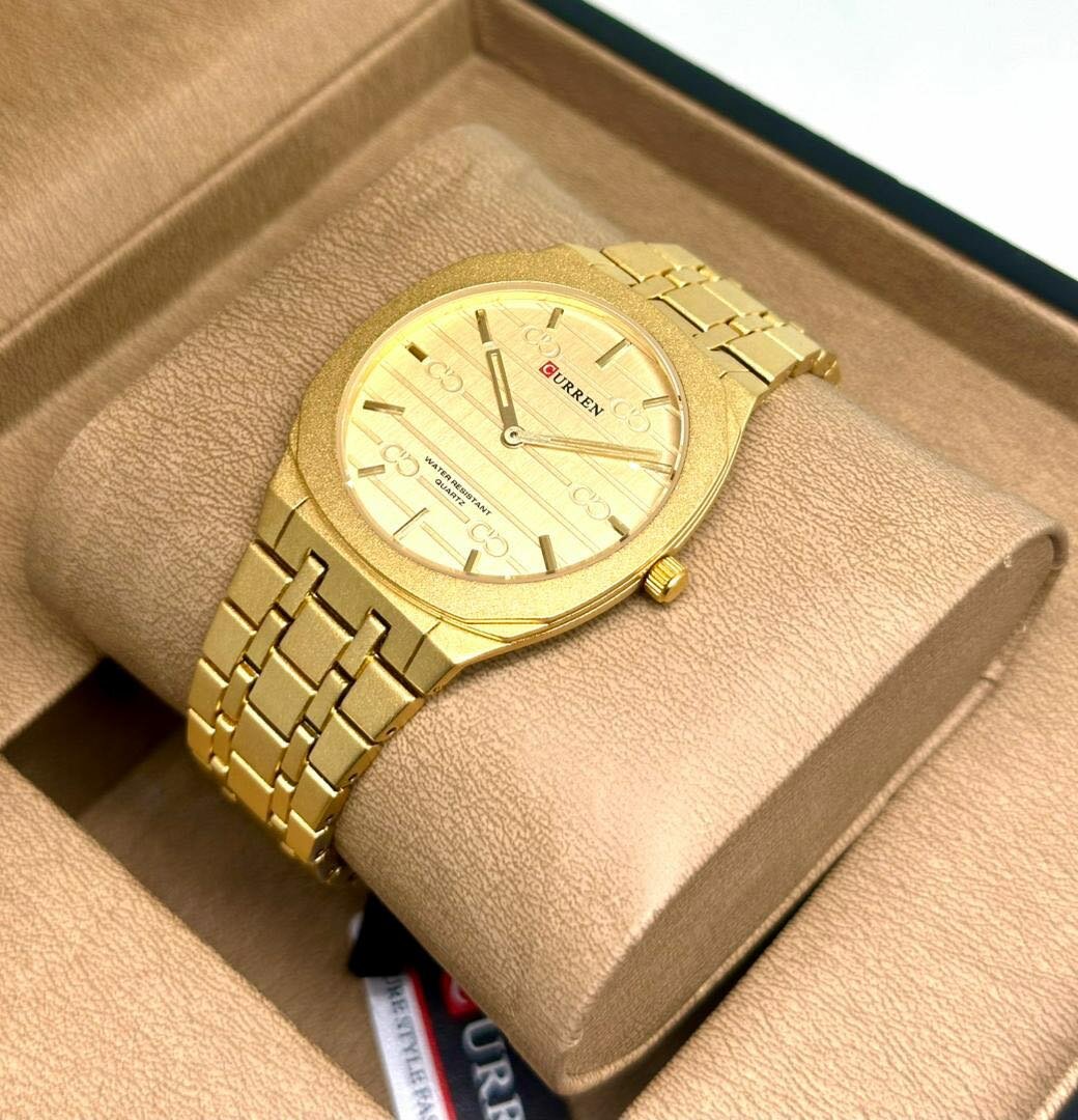 Montre bracelet dorée homme