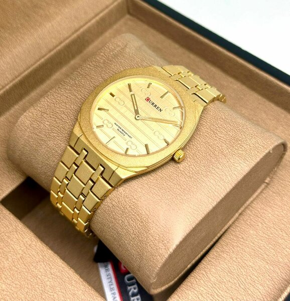Montre bracelet dorée homme
