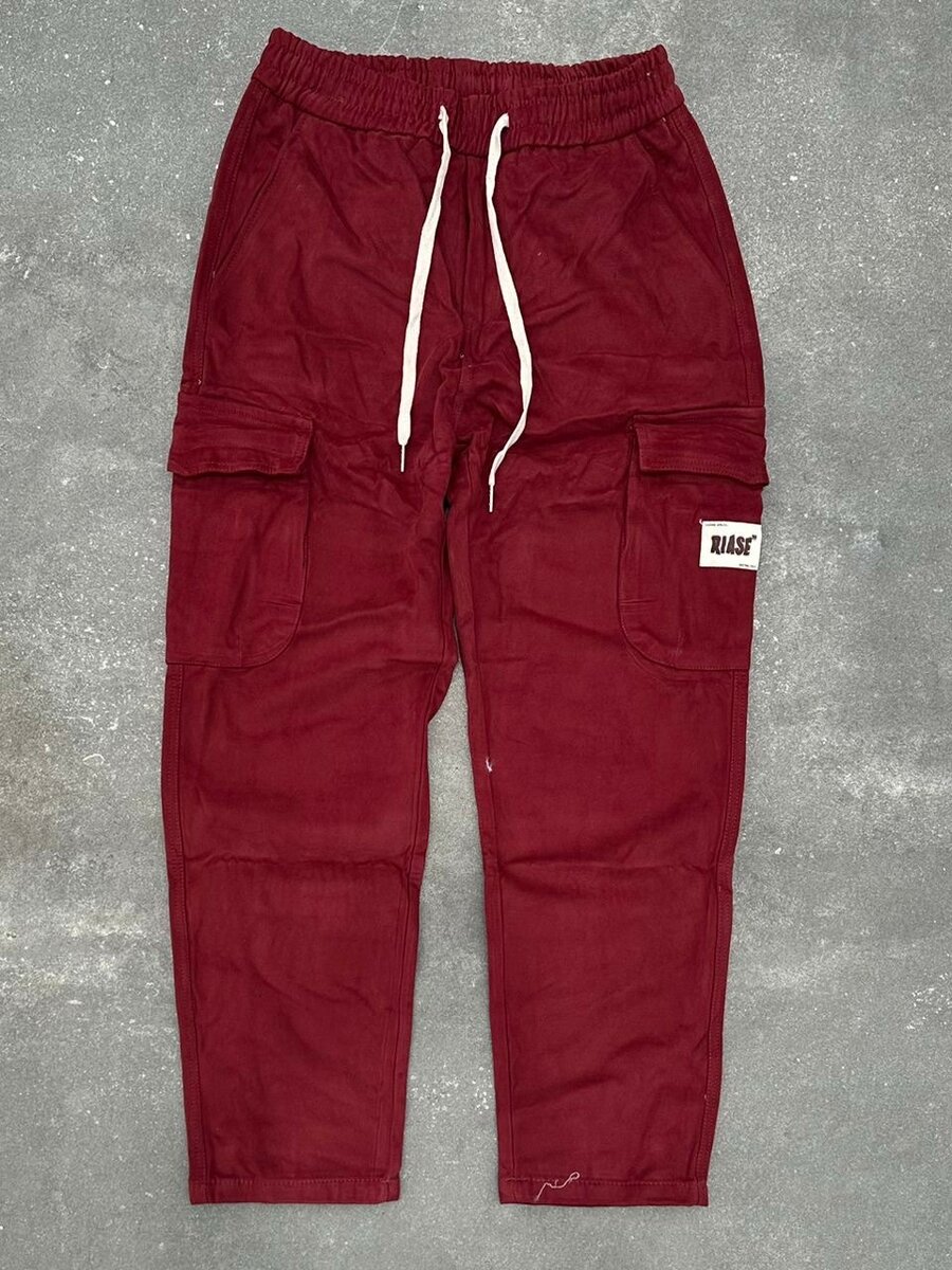 Pantalon cargo rouge homme