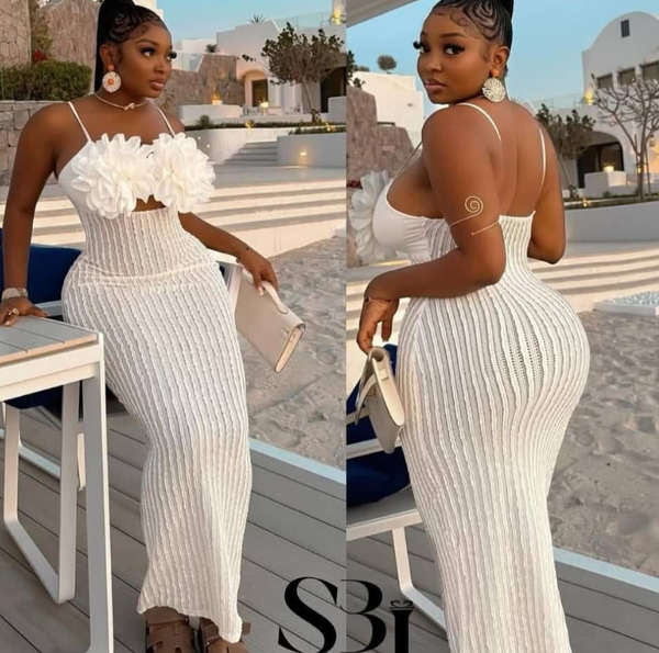 Knitted dress white