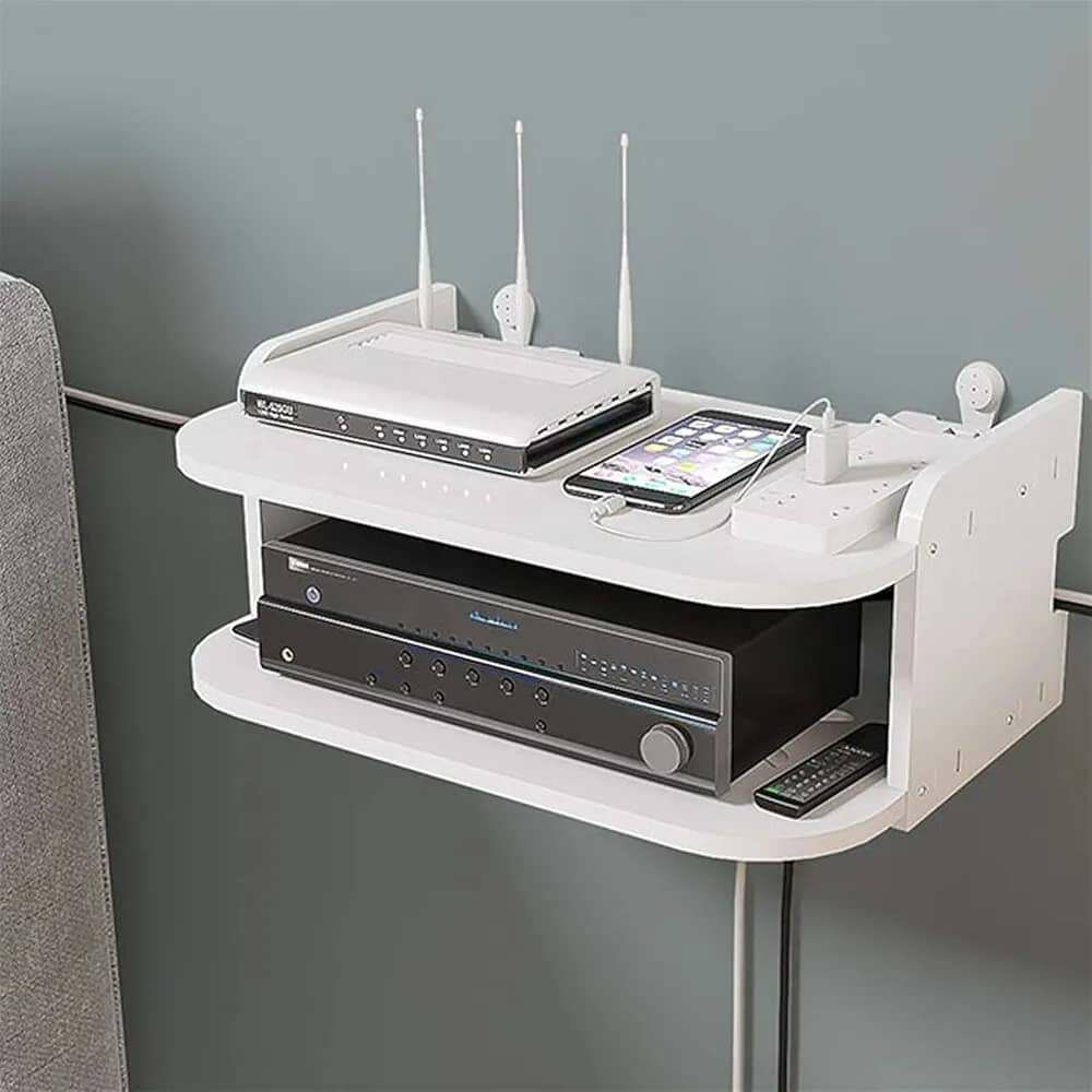 Support de boîtier décodeur TV Mural à 2 Niveaux, étagère de