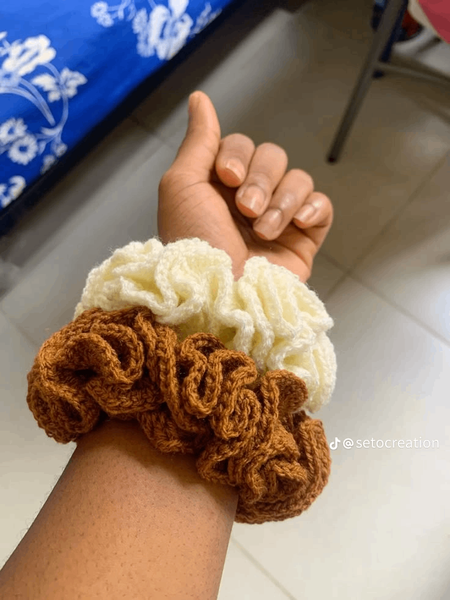 Chouchou en crochet coloré