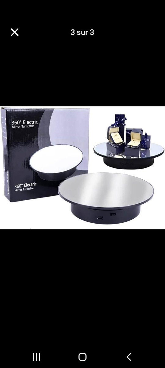 un "360° Electric Mirror Turntable" (plateau tournant électr