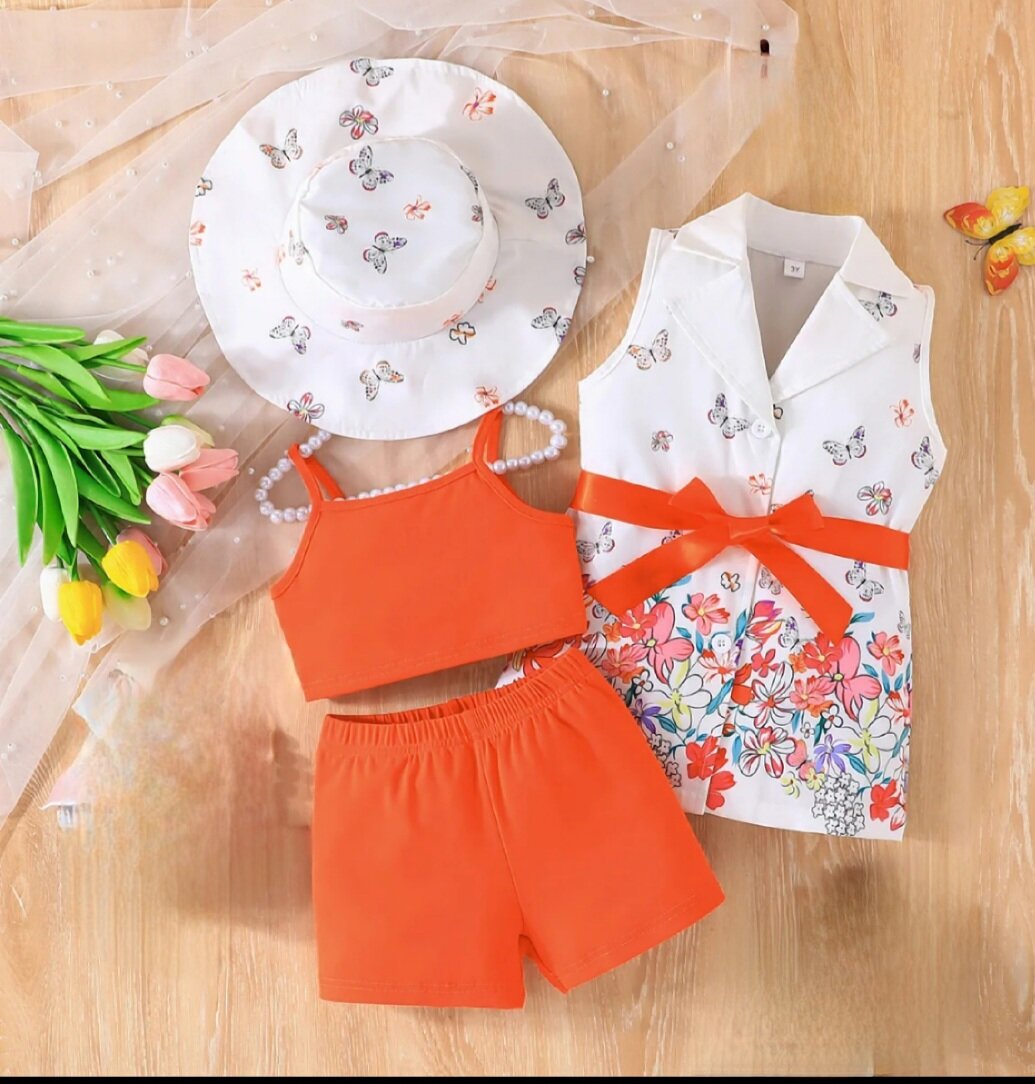 Tenue d'été fille fleurie