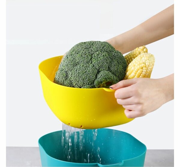 6 PCS 3 SIZES PLASTIC KITCHEN COLANDER BOWL SET