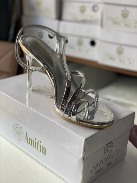 metallic sandals