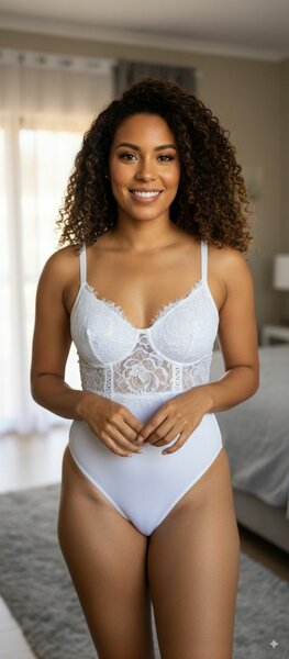 Bodysuit en dentelle blanc L