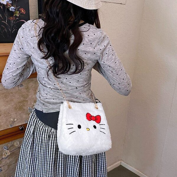 Sac peluche chat mignon