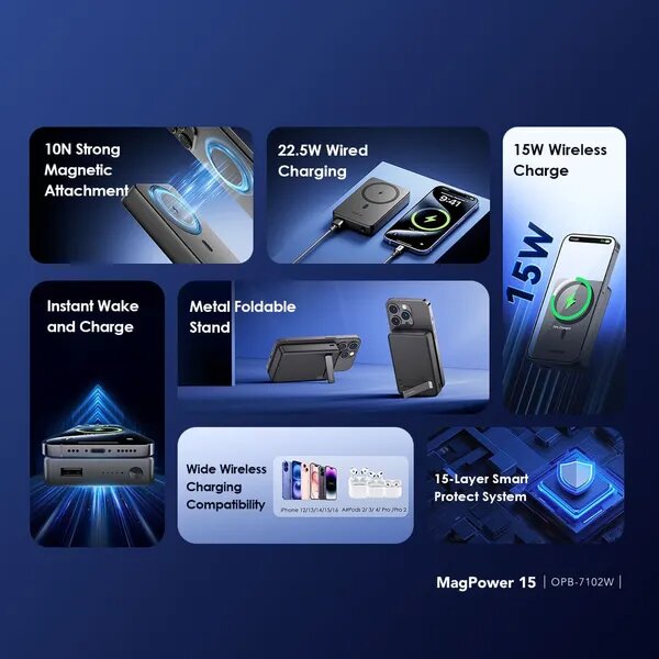oraimo MagPower 15 10000mAh Wireless and Wired Power Bank