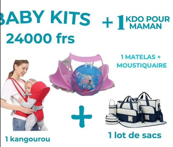 BABY KITS  1 MATELAS + MOUSTIQUAIRE + 1 lot de sacs 1 kangourou