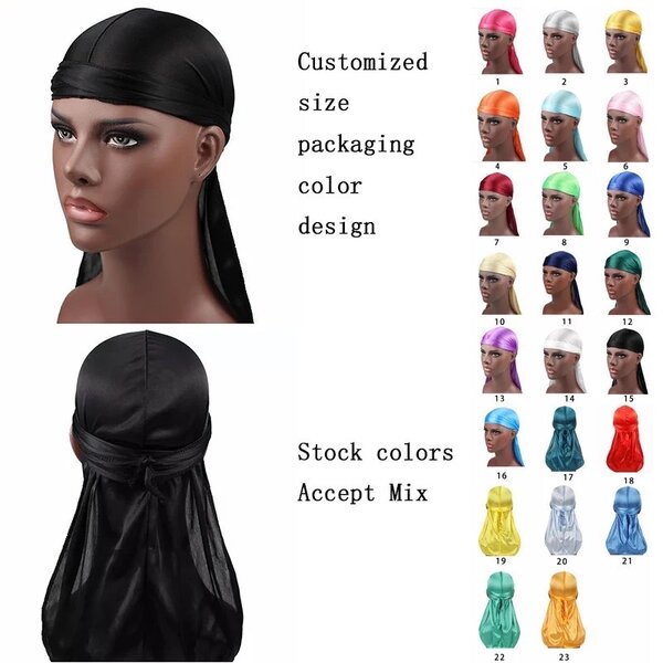 Durag en satin noir élégant
