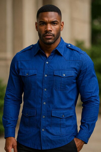 Chemise Homme Bleue Élégante