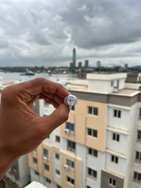 Bague Homme Croix Argent