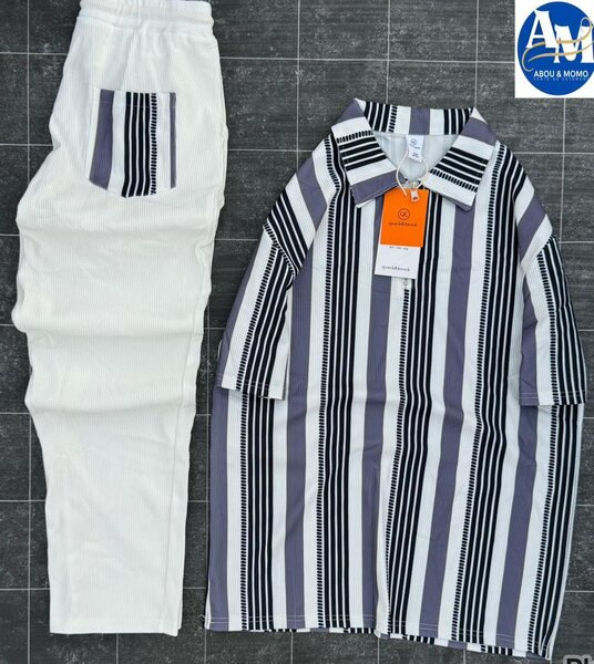 Ensemble Chemise et Pantalon à Rayures