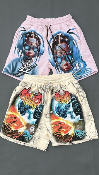 Shorts imprimés colorés unisexes
