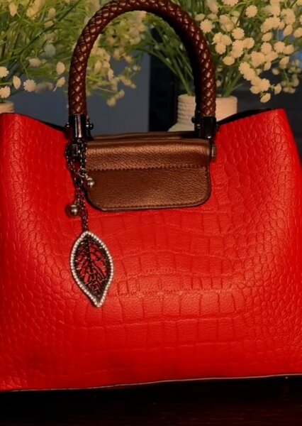 The bag is red