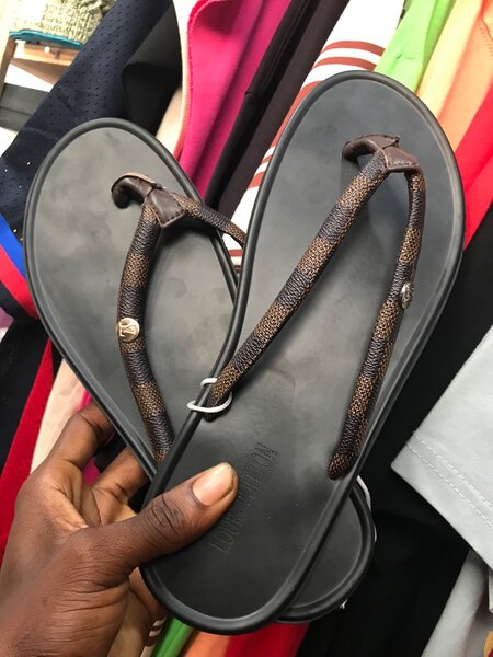 Leather slippers