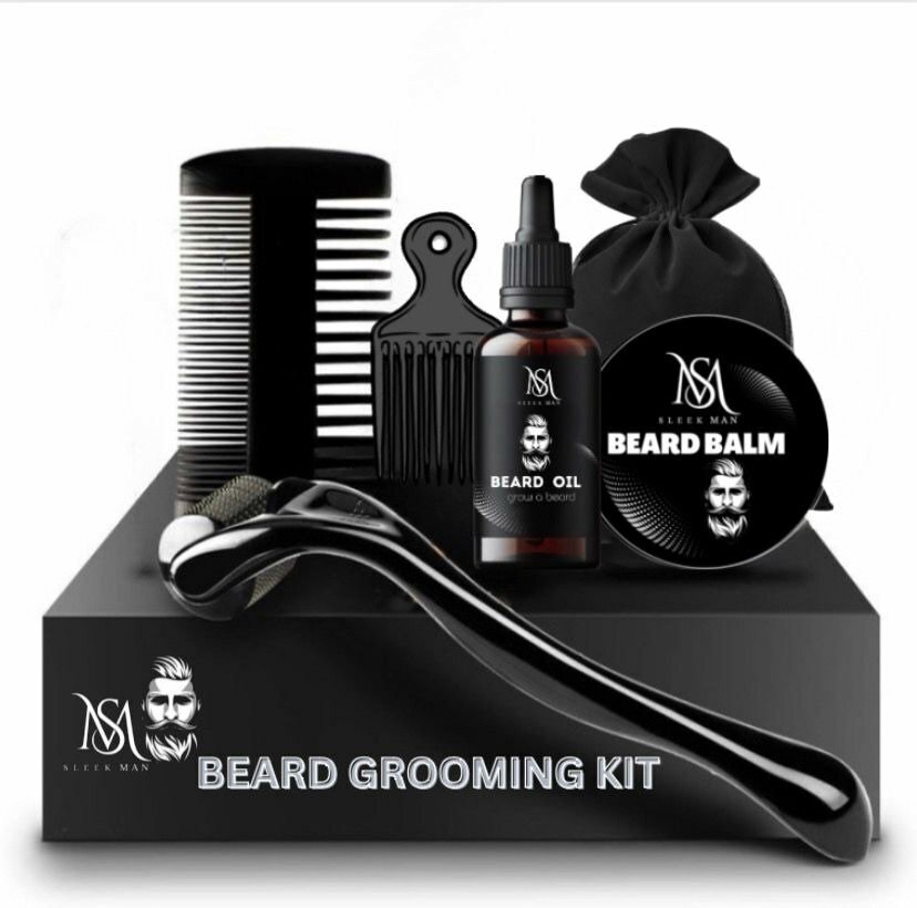 Beard growth kit (Beard oil ,blam,derma roller )