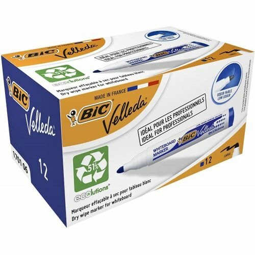 12 Marqueur effaçable BIC bleu