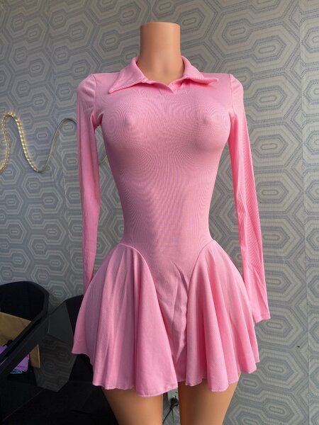 Pink flare dress