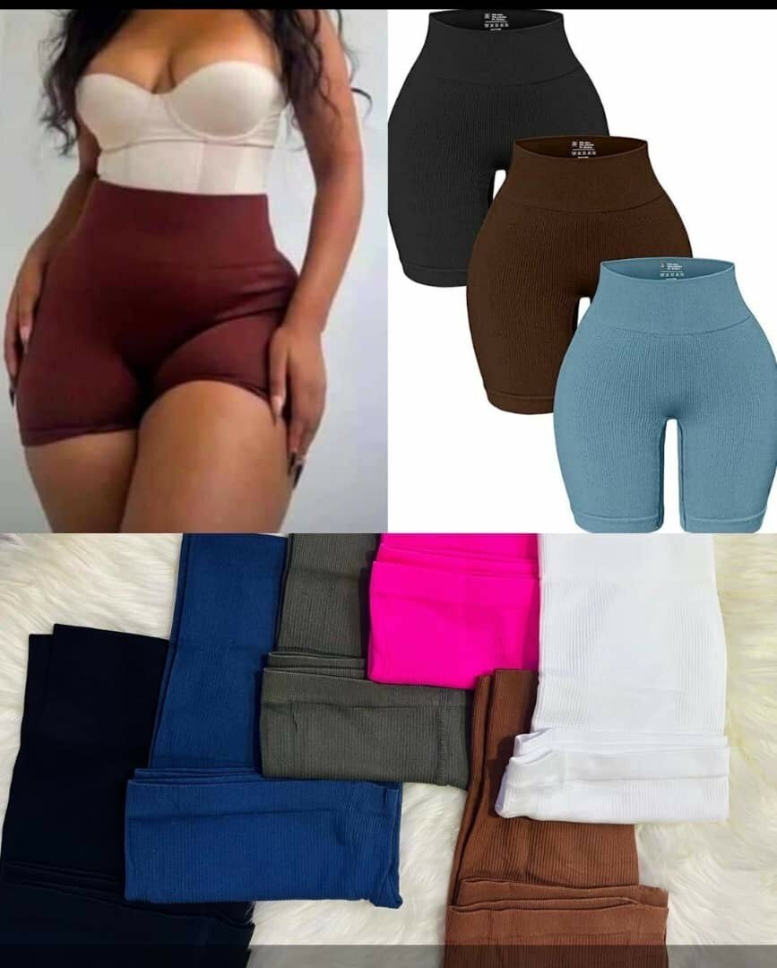 Ribbed biker shorts
