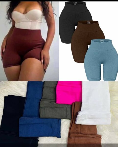 Ribbed biker shorts