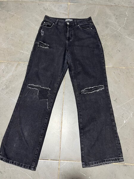Tattered mom jeans