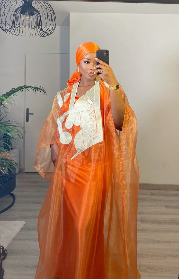 Boubou dame orange