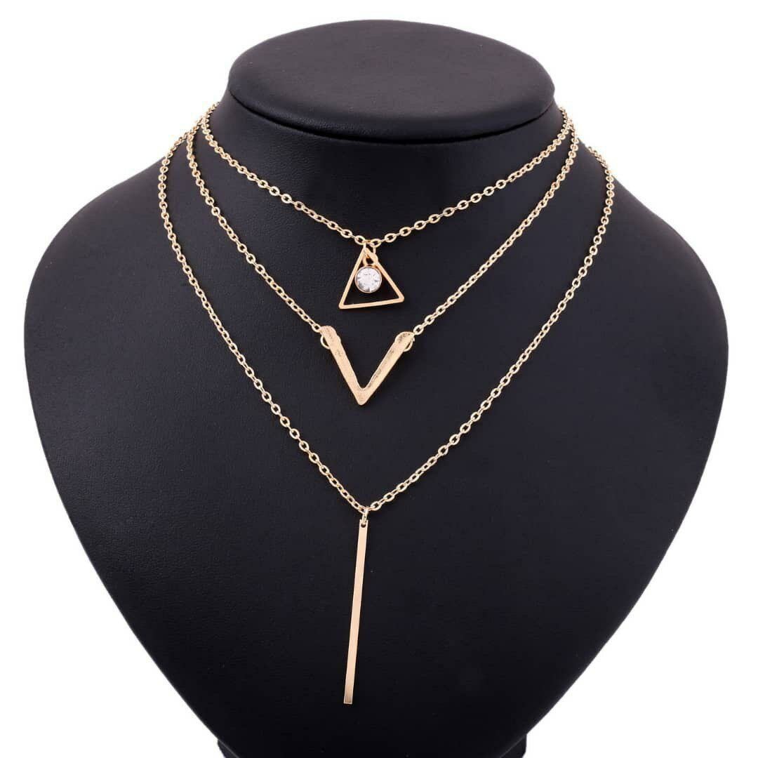 Collier multicouche doré élégant