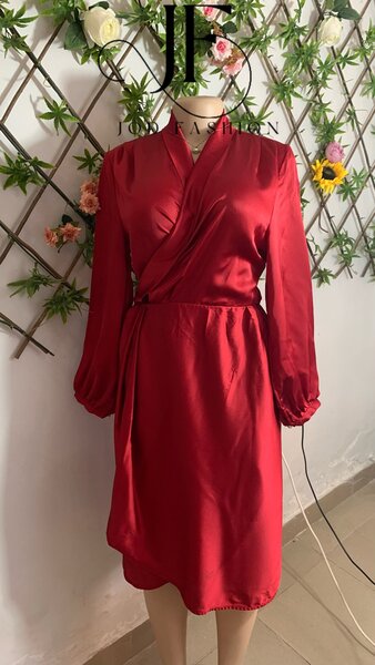 Satin wrap dress