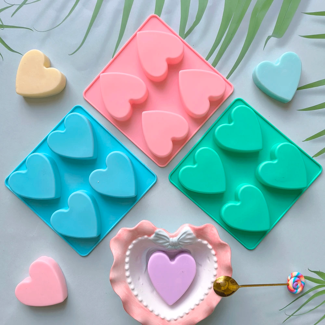 Moule en silicone 4 coeurs