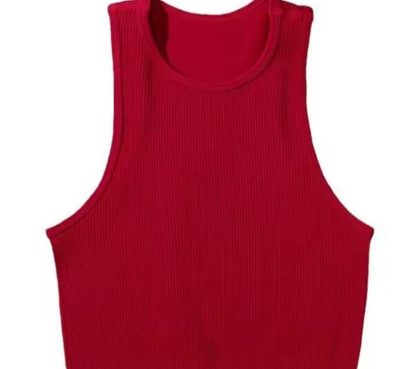 Débardeur rouge côtelé élégant