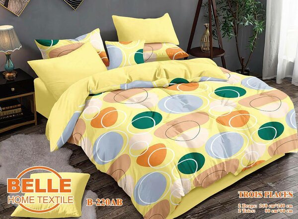 2 drap de 3 places + deux taies d'oreillers