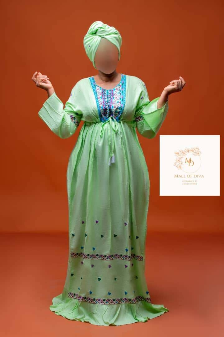 Robe verte en coton