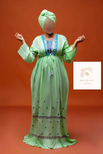 Robe verte en coton