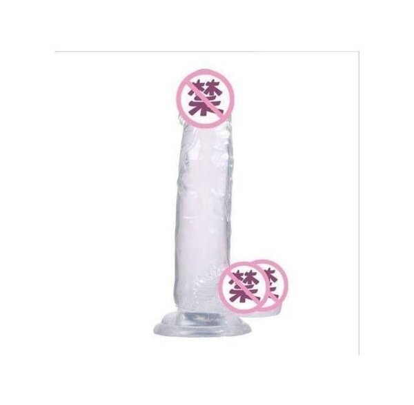 Crystal clear color 9"inch realistic silicone dildo