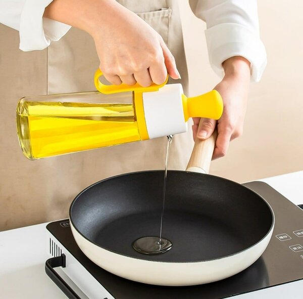 Bouteille D'huile avec Pinceau 2 Pièces, Bouteille en Verre