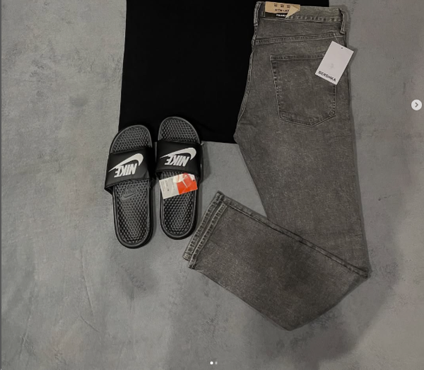 grey jeans