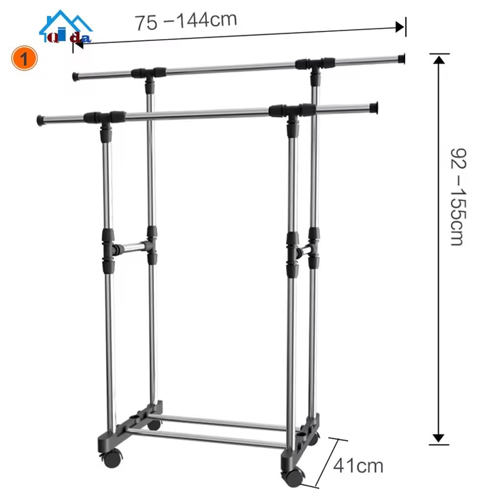 Porte vêtements 2 barres