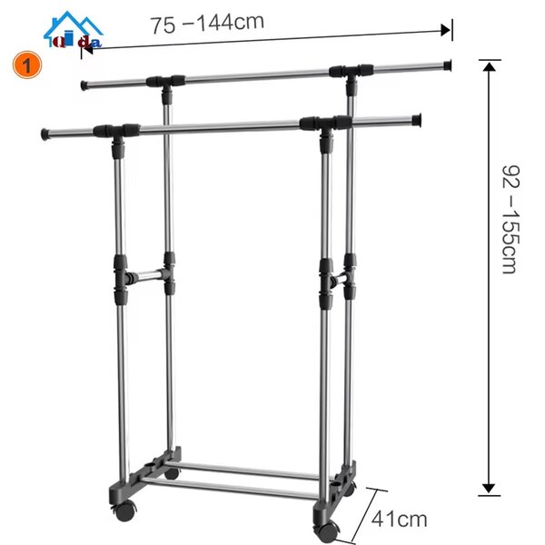 Porte vêtements 2 barres