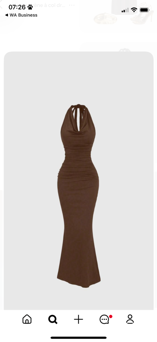 Robe longue élégante marron