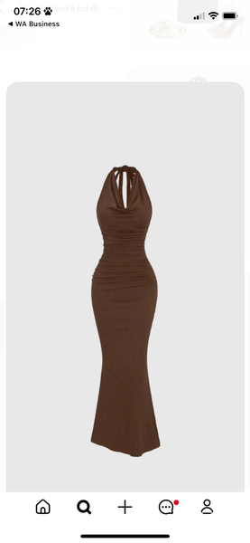 Robe longue élégante marron