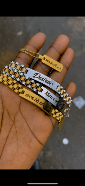 Bracelet gravé pour couple