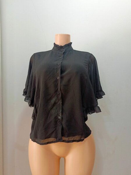 Chemisier Noir Transparent Femme