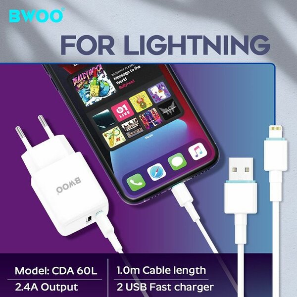 Chargeur complet Iphone BWOO CDA60L