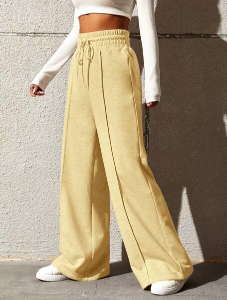 Joggings large jaune femme