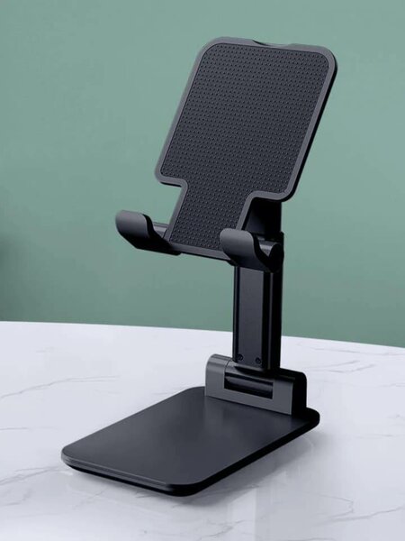 Support de téléphone portable noir réglable et pliable pour