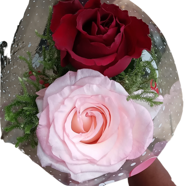 Bouquet rose,rose et rouge